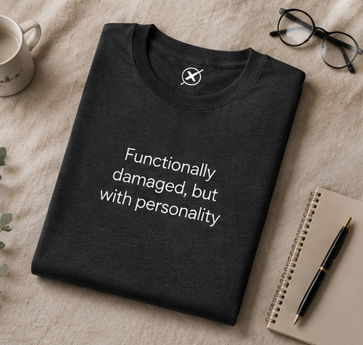 Functionally Damaged but with Personality T-Shirt | Sarcastic Text Tee