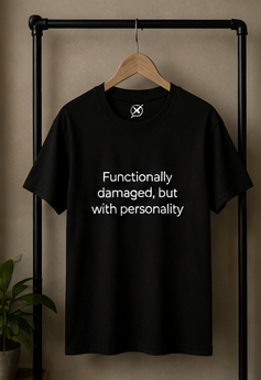 Functionally Damaged but with Personality T-Shirt | Sarcastic Text Tee