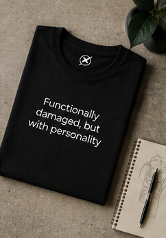 Functionally Damaged but with Personality T-Shirt | Sarcastic Text Tee
