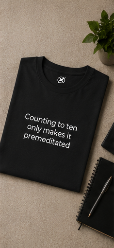 Counting to ten only makes it premeditated | Minimalist Quote Tee
