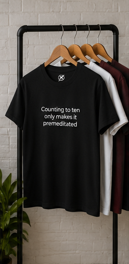 Counting to ten only makes it premeditated | Minimalist Quote Tee