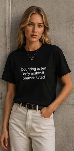 Counting to ten only makes it premeditated | Minimalist Quote Tee