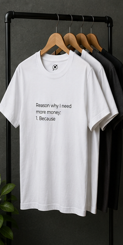 Reason why I need more money Tee | Minimalist Text Shirt