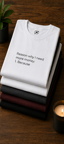 Reason why I need more money Tee | Minimalist Text Shirt