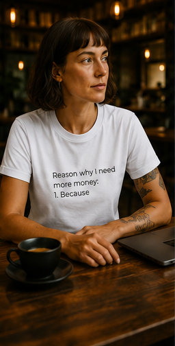 Reason why I need more money Tee | Minimalist Text Shirt