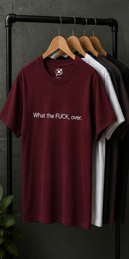 What the FUCK, over. T-Shirt | Minimal Text Tee, Sarcastic Phrase Shirt