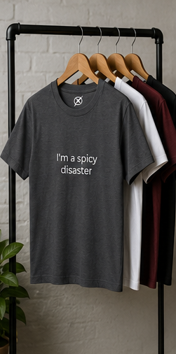I'm a spicy disaster Tee | Minimal Text Graphic Shirt, Funny Sarcastic Slogan