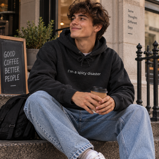 I'm a Spicy Disaster Hoodie | Minimal Slogan Hoodie