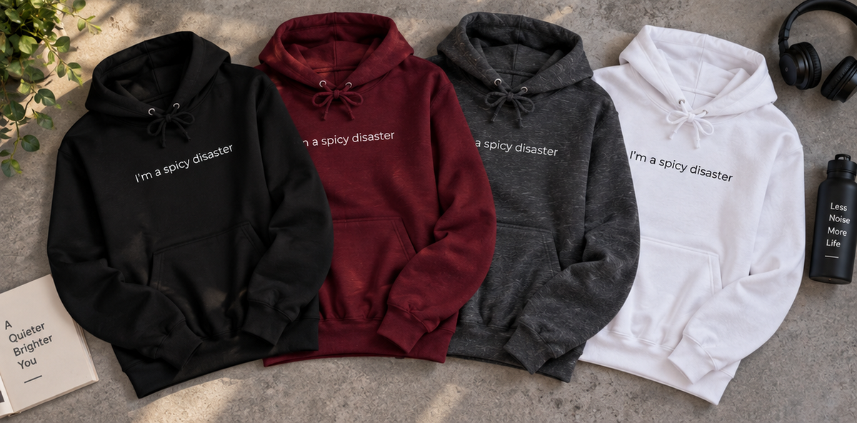 I'm a Spicy Disaster Hoodie | Minimal Slogan Hoodie