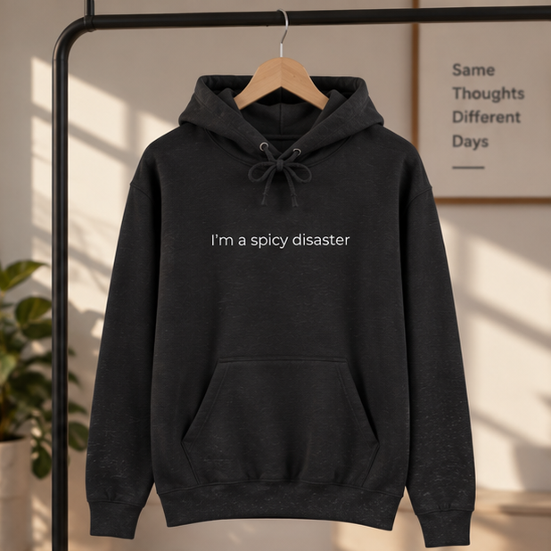 I'm a Spicy Disaster Hoodie | Minimal Slogan Hoodie