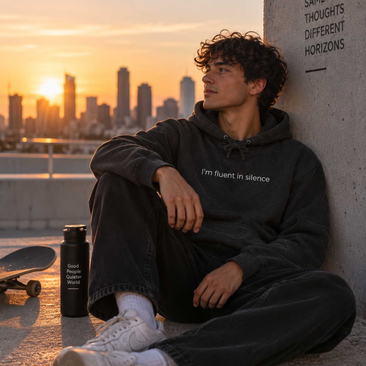 I'm Fluent in Silence Hoodie | Minimal Slogan Hoodie