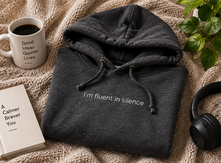 I'm Fluent in Silence Hoodie | Minimal Slogan Hoodie