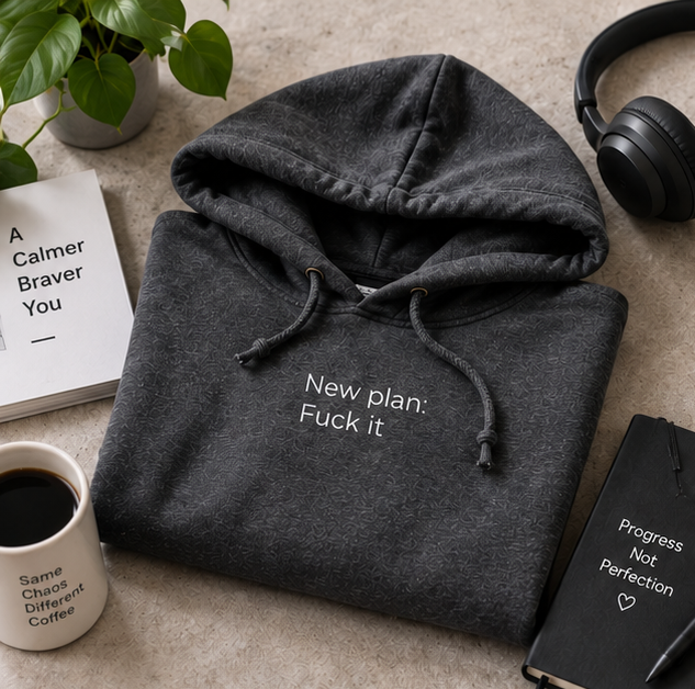 New Plan: Fuck It Hoodie | Minimal Slogan Hoodie