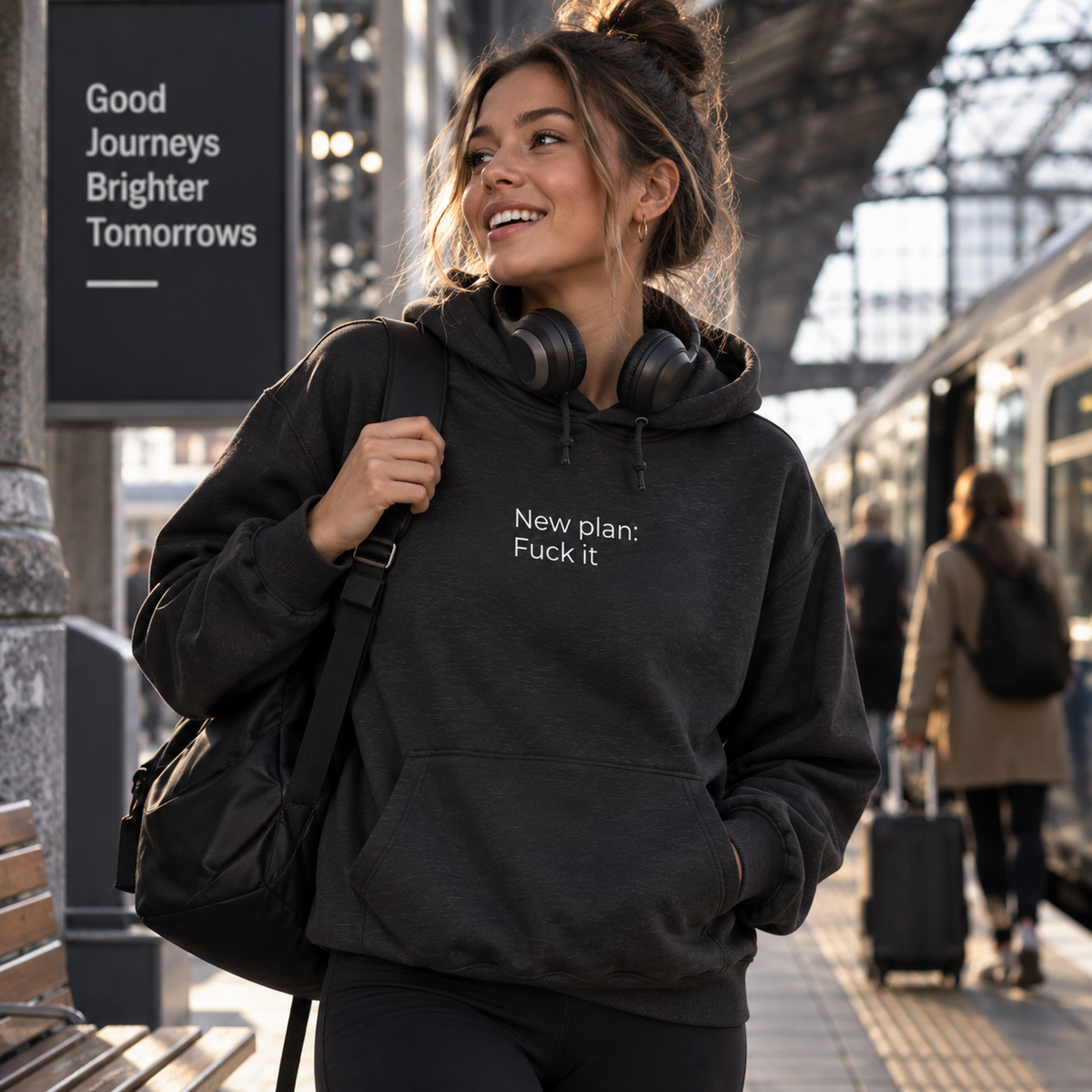 New Plan: Fuck It Hoodie | Minimal Slogan Hoodie