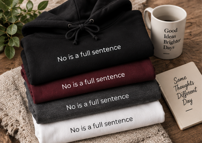 No Is a Full Sentence Hoodie | Minimal Slogan Hoodie