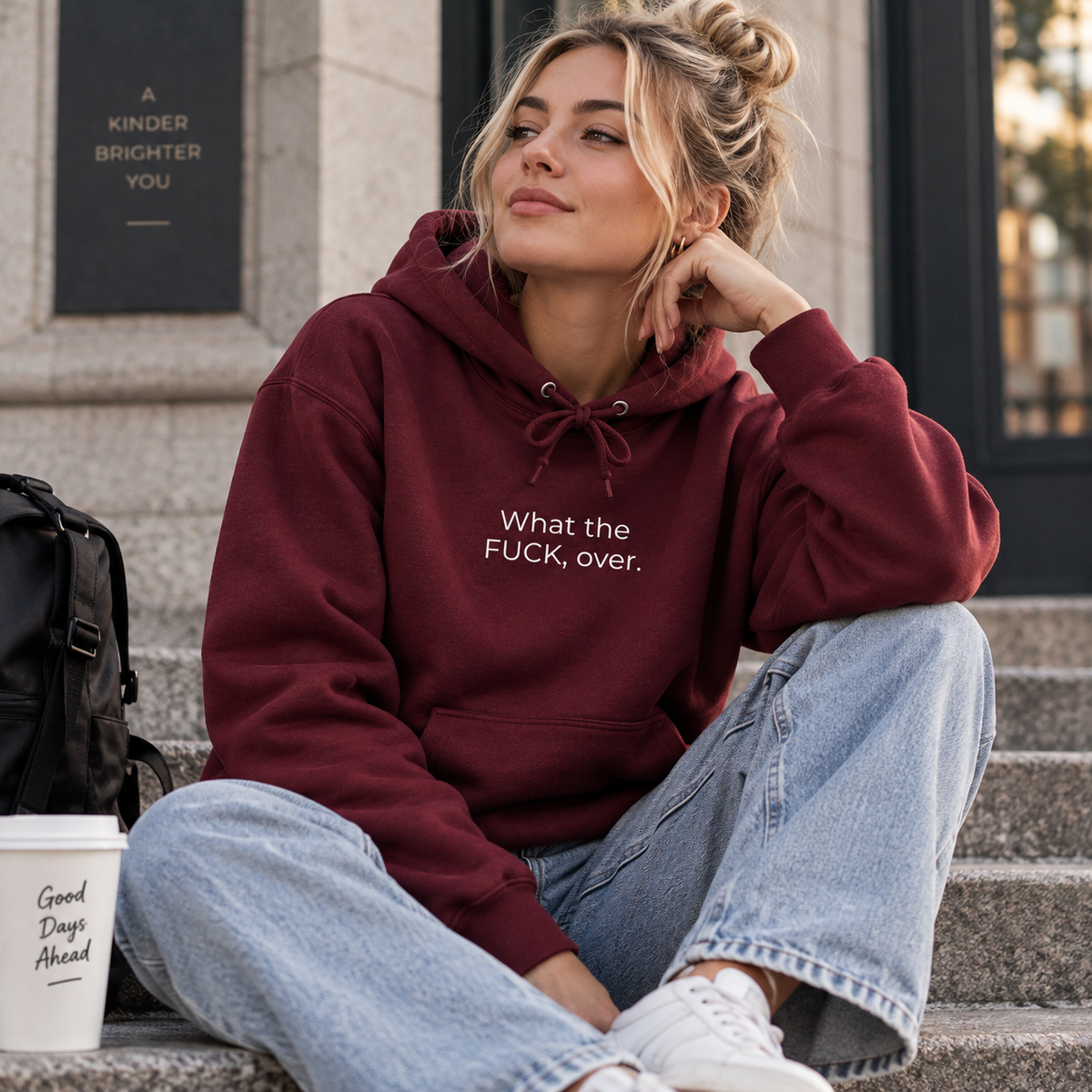 What the FUCK, Over. Hoodie | Minimal Slogan Hoodie