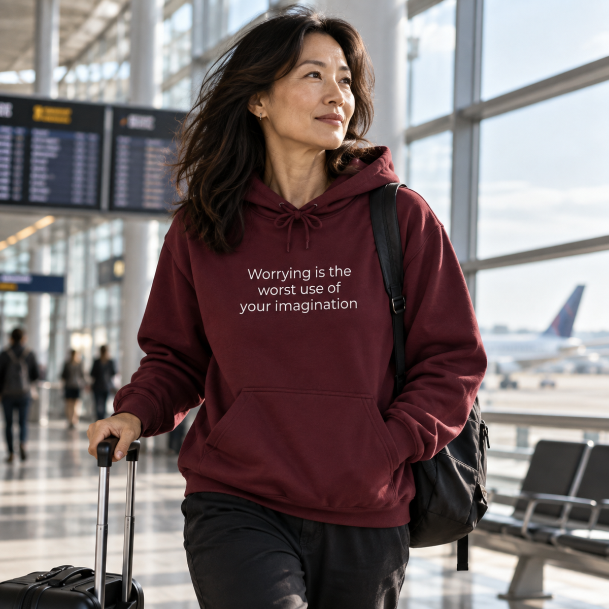 Worrying Is the Worst Use of Your Imagination Hoodie | Minimal Slogan Hoodie