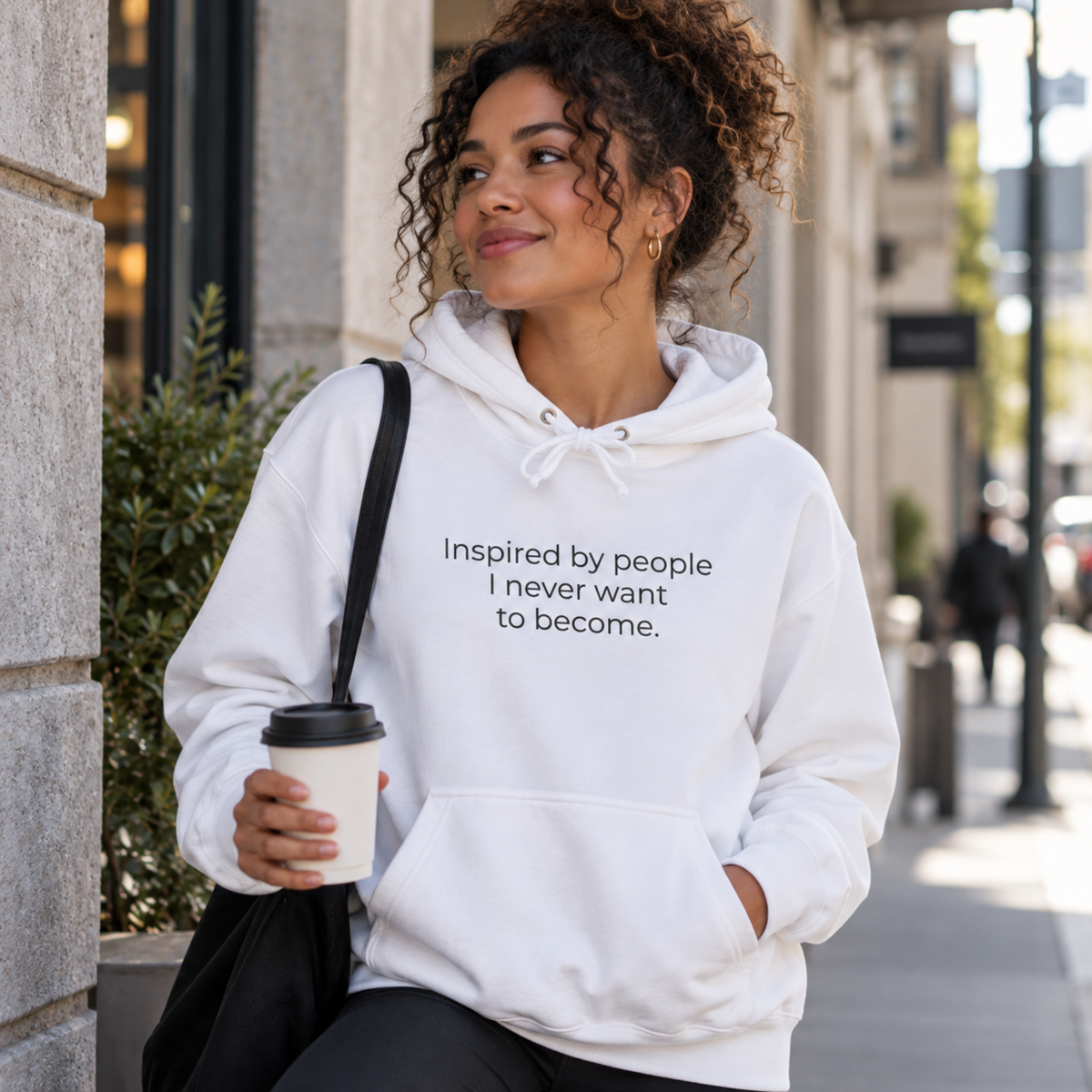 Inspired by People I Never Want to Become Hoodie | Minimal Slogan Hoodie
