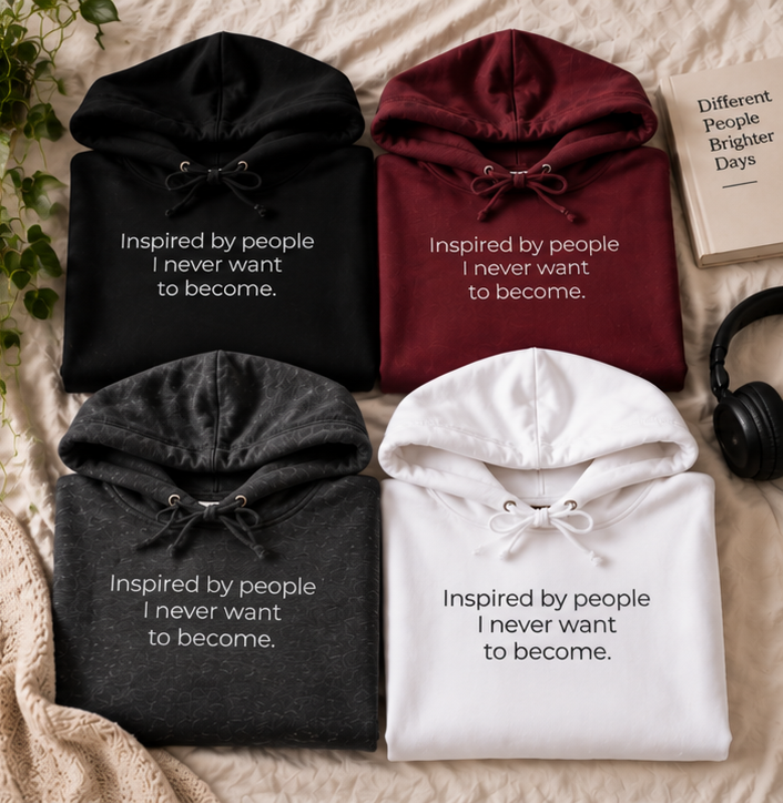 Inspired by People I Never Want to Become Hoodie | Minimal Slogan Hoodie