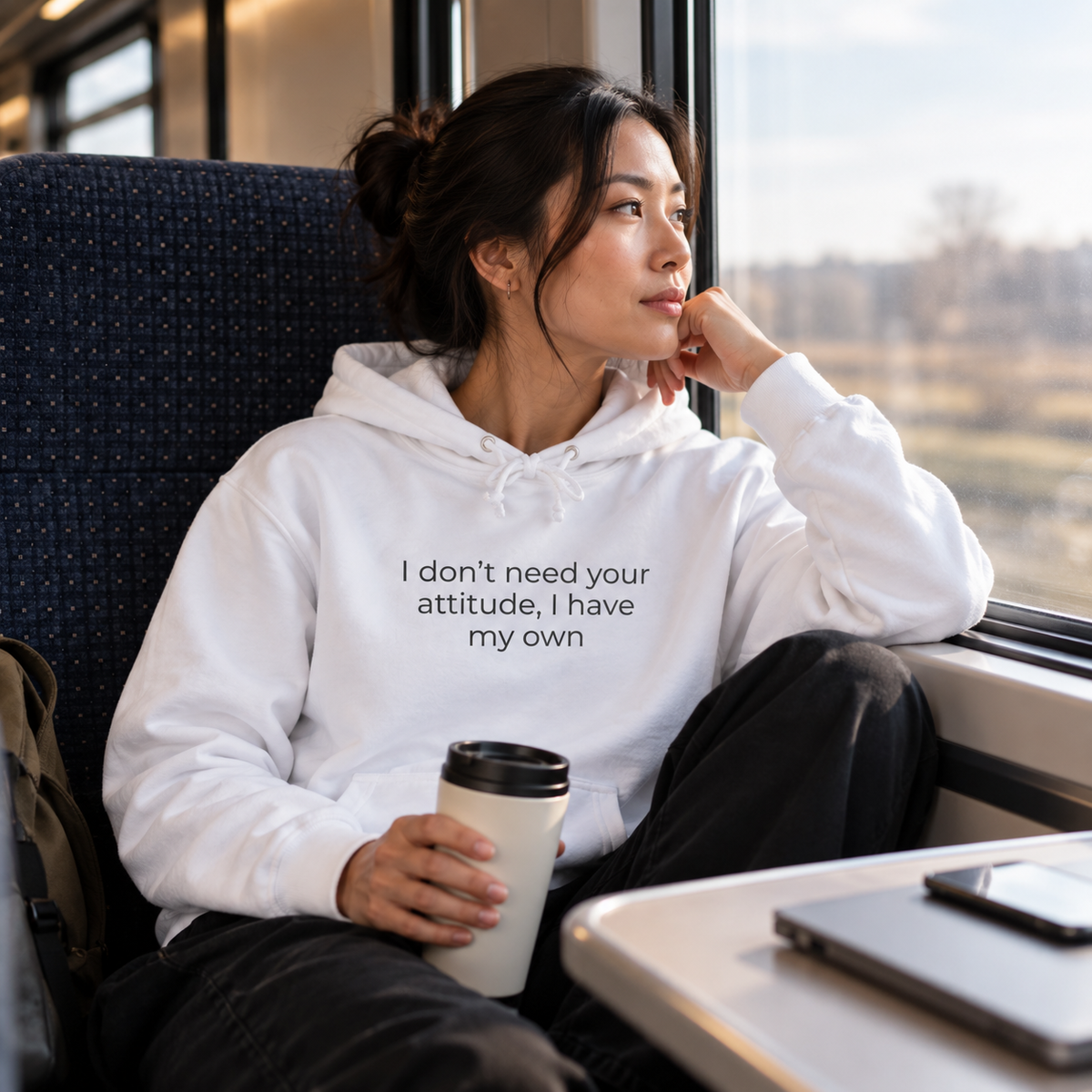 I Don't Need Your Attitude, I Have My Own Hoodie | Minimal Slogan Hoodie