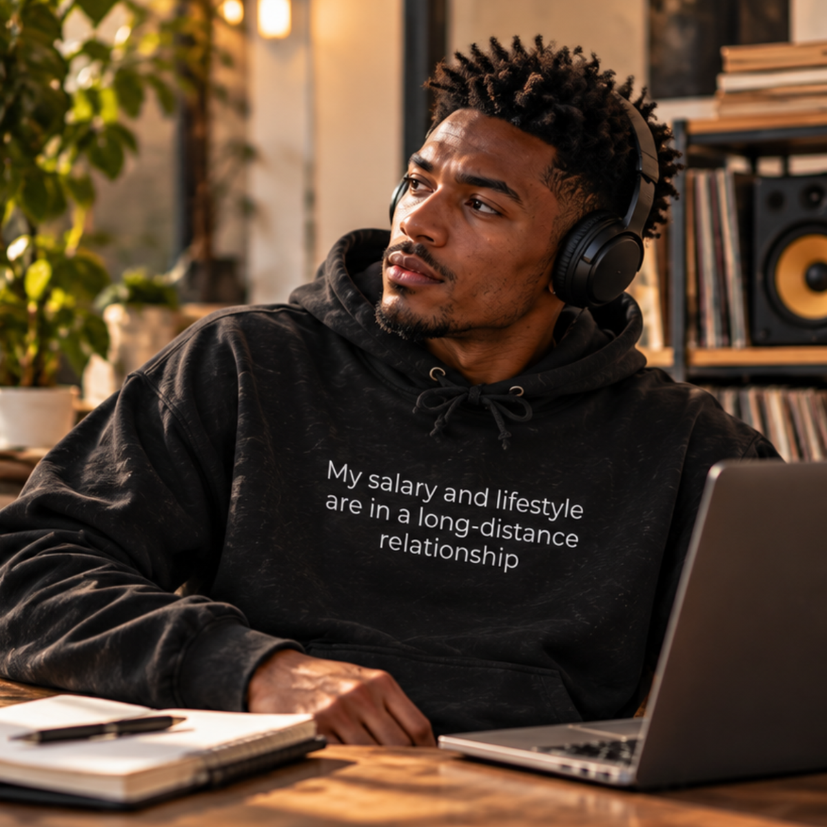 My Salary and Lifestyle Are in a Long-Distance Relationship Hoodie | Minimal Slogan Hoodie