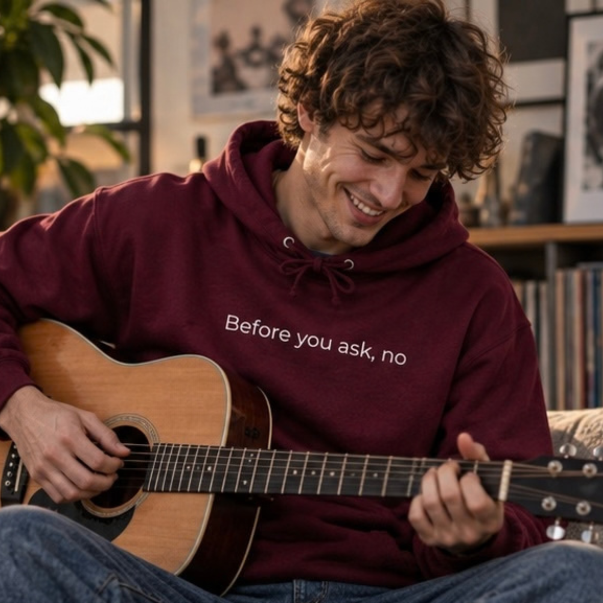 Before You Ask, No Hoodie | Minimal Slogan Hoodie