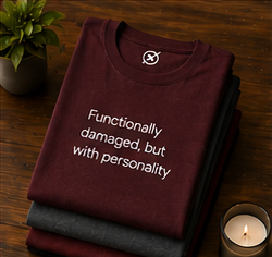 Functionally Damaged but with Personality T-Shirt | Sarcastic Text Tee