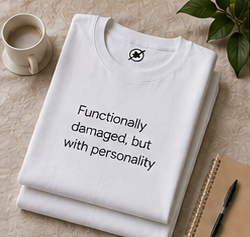 Functionally Damaged but with Personality T-Shirt | Sarcastic Text Tee