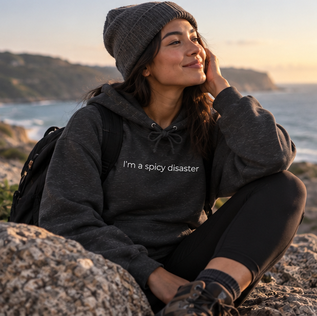 I'm a Spicy Disaster Hoodie | Minimal Slogan Hoodie