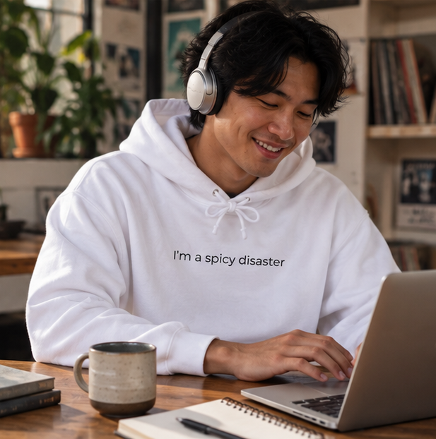I'm a Spicy Disaster Hoodie | Minimal Slogan Hoodie