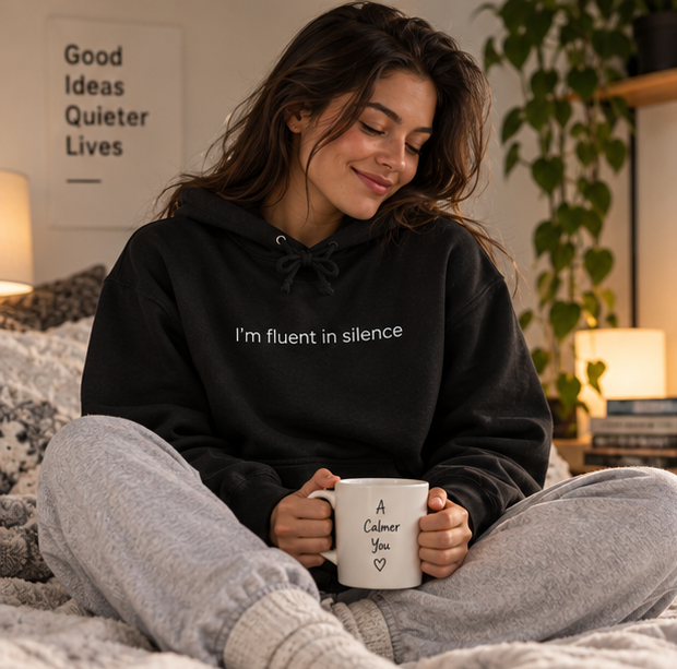 I'm Fluent in Silence Hoodie | Minimal Slogan Hoodie