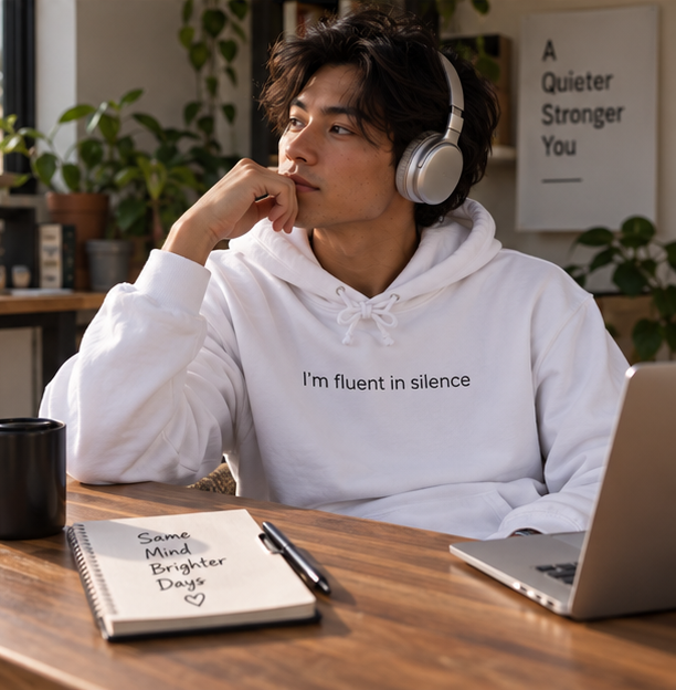 I'm Fluent in Silence Hoodie | Minimal Slogan Hoodie