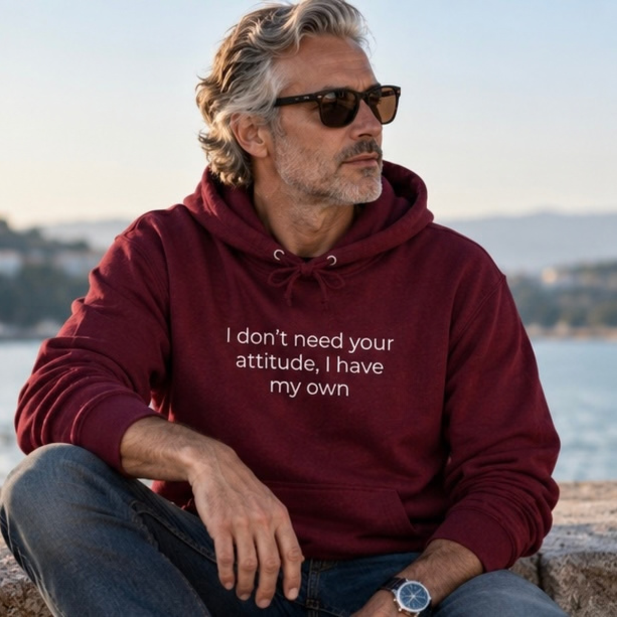 I Don't Need Your Attitude, I Have My Own Hoodie | Minimal Slogan Hoodie