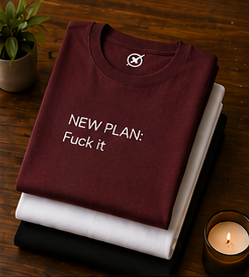 New Plan Fuck it T-shirt | Minimal Text Graphic, Casual Everyday Tee