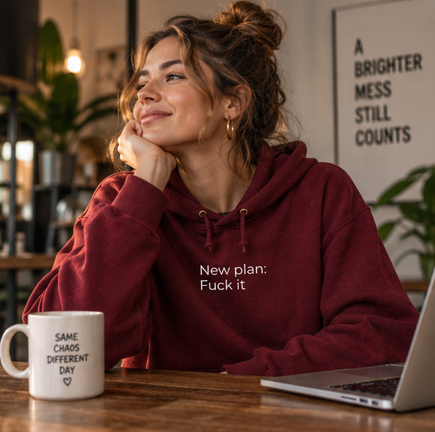 New Plan: Fuck It Hoodie | Minimal Slogan Hoodie
