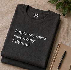 Reason why I need more money Tee | Minimalist Text Shirt