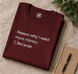 Reason why I need more money Tee | Minimalist Text Shirt