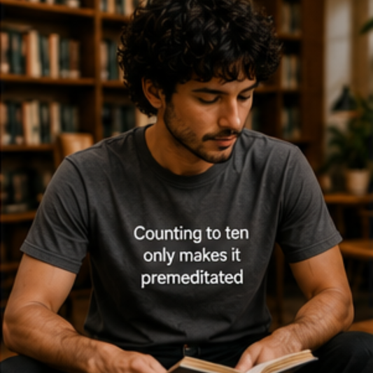 Counting to ten only makes it premeditated | Minimalist Quote Tee