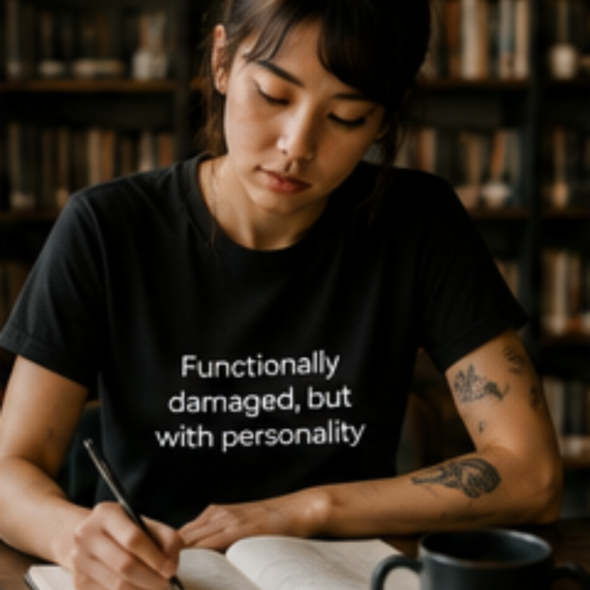 Functionally Damaged but with Personality T-Shirt | Sarcastic Text Tee